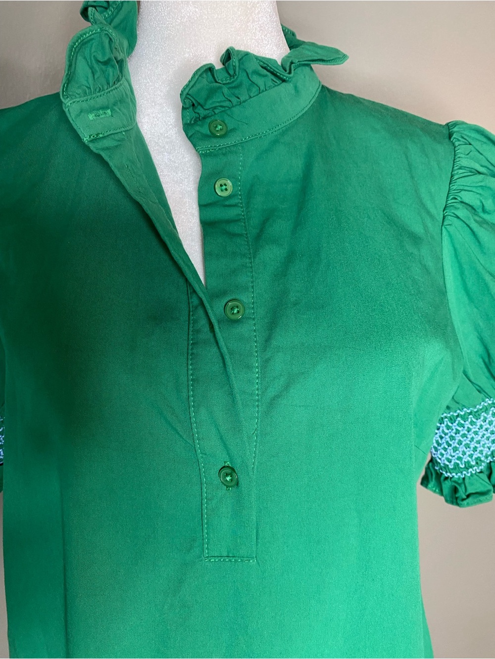 Tuckernuck Hyacinth House 100% Cotton Green Embroidery Eliza Midi Dress - Size M - Picture 10 of 14